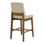 Bar stool Dalby walnut rubberwood and ecru fabric 50x45x102.5cm - Слика 2
