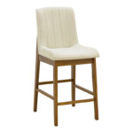 Bar stool Dalby walnut rubberwood and ecru fabric 50x45x102.5cm