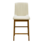 Bar stool Dalby walnut rubberwood and ecru fabric 50x45x102.5cm - Слика 4