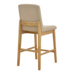 Bar stool Dalby sonoma rubberwood and beige fabric 50x45x102.5cm - Слика 2