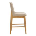 Bar stool Dalby sonoma rubberwood and beige fabric 50x45x102.5cm - Слика 3