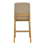 Bar stool Dalby sonoma rubberwood and beige fabric 50x45x102.5cm - Слика 5