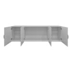 Four door wardrobe with loft Alvia white 200x51x240cm - Слика 3