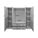 Four door wardrobe with loft Alvia white 200x51x240cm - Слика 4