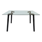 Titta table glass top with black metal leg 120x70x75cm - Слика 2