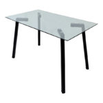 Titta table glass top with black metal leg 120x70x75cm - Слика 3