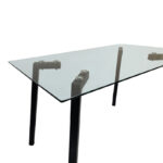 Titta table glass top with black metal leg 120x70x75cm - Слика 5