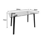 Titta table glass top with black metal leg 120x70x75cm - Слика 6