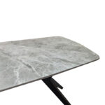 Table Ezali sintered stone grey marble look with black metal leg 140x80x75cm - Image 5