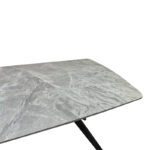 Table Ezali sintered stone grey marble look with black metal leg 180x90x75cm - Image 4
