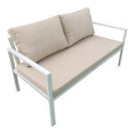 Gardenly living room set 4 pcs aluminum in a white shade with beige cushions - Слика 3