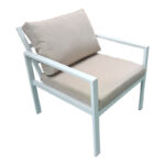 Gardenly living room set 4 pcs aluminum in a white shade with beige cushions - Слика 4
