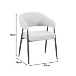 Armchair Filonda ivory fabric with black metal leg 47x58x79cm - Слика 3