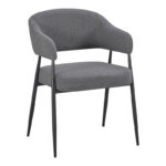 Armchair Filonda anthracite fabric with black metal leg 47x58x79cm
