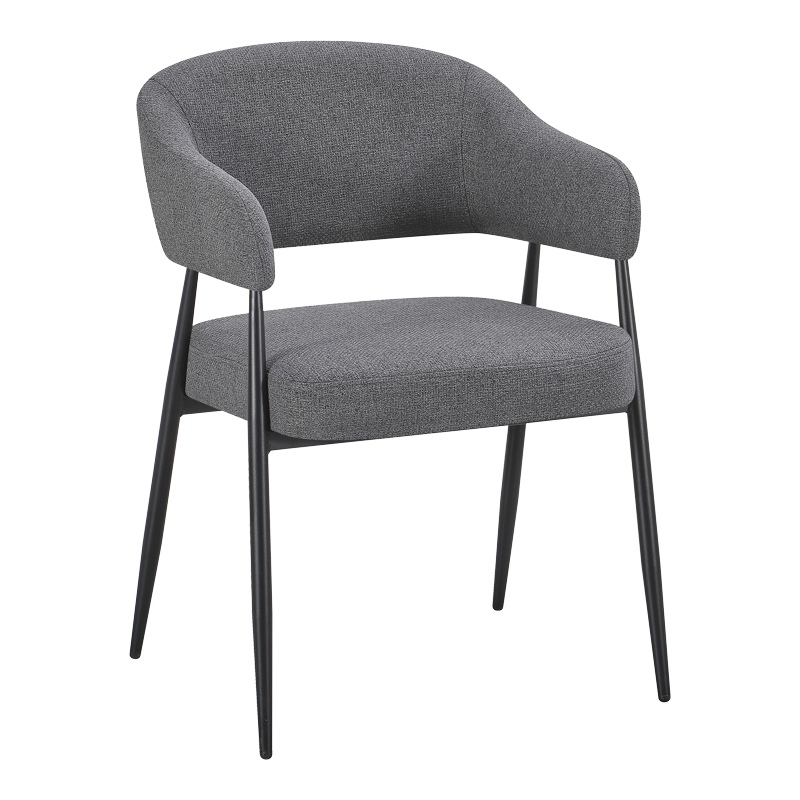 428-000002 Armchair Filonda anthracite fabric with black metal leg 47x58x79cm - Слика 1