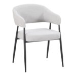Armchair Filonda grey fabric with black metal leg 47x58x79cm