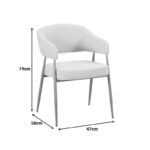 Armchair Filonda ivory fabric with metal natural color leg 47x58x79cm - Image 2