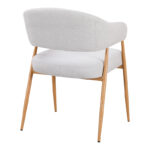 Armchair Filonda grey fabric with metal natural color leg 47x58x79cm - Image 2