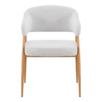 Armchair Filonda grey fabric with metal natural color leg 47x58x79cm - Image 3