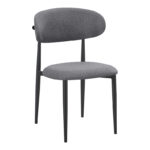 Chair Folegio anthracite fabric with black metal leg 49x55x80cm