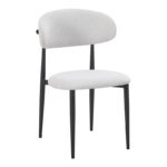 Chair Folegio grey fabric with black metal leg 49x55x80cm