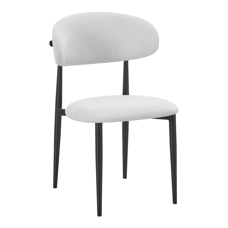 428-000008 Chair Folegio grey fabric with black metal leg 49x55x80cm - Слика 1