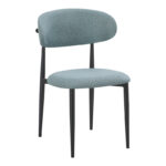 Chair Folegio petrol fabric with black metal leg 49x55x80cm