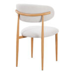 Chair Folegio ivory fabric with metal natural color leg 49x55x80cm - Image 2
