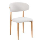 Chair Folegio ivory fabric with metal natural color leg 49x55x80cm