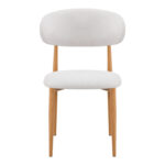 Chair Folegio ivory fabric with metal natural color leg 49x55x80cm - Image 3