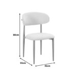Chair Folegio ivory fabric with metal natural color leg 49x55x80cm - Image 5