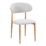 Chair Folegio grey fabric with metal natural color leg 49x55x80cm