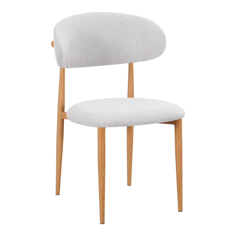 428-000011 Chair Folegio grey fabric with metal natural color leg 49x55x80cm - Image 1