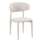 Chair Folegio beige fabric with metal cream color leg 49x55x80cm