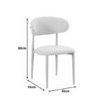 Chair Folegio beige fabric with metal cream color leg 49x55x80cm - Image 3