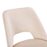 Chair Nelda beige velvet fabric with metal black color leg 44x58x82cm - Image 2