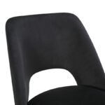 Chair Nelda black velvet fabric with metal black color leg 44x58x82cm - Image 2