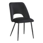 Chair Nelda black velvet fabric with metal black color leg 44x58x82cm