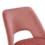 Chair Nelda dusty rose velvet fabric with metal black color leg 44x58x82cm - Image 2