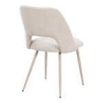 Chair Nelda cream velvet fabric with metal cream color leg 44x58x82cm - Image 2