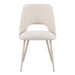 Chair Nelda cream velvet fabric with metal cream color leg 44x58x82cm - Image 3
