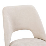 Chair Nelda cream velvet fabric with metal cream color leg 44x58x82cm - Image 4