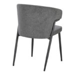 Armchair Ezande anthracite fabric with black metal leg 48x55x81.5cm - Слика 2
