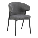 Armchair Ezande anthracite fabric with black metal leg 48x55x81.5cm