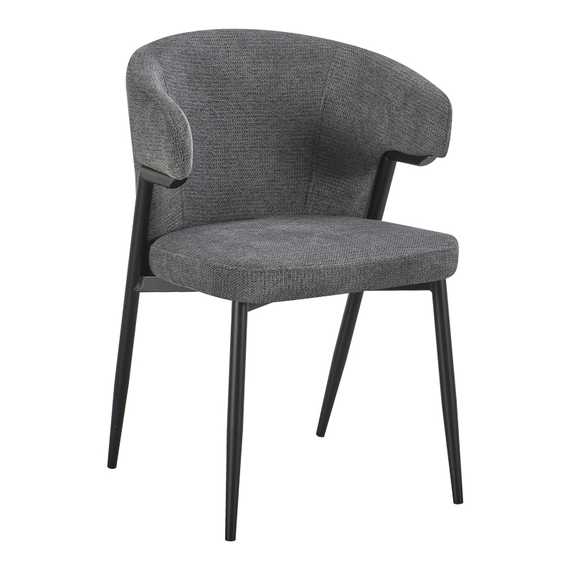 428-000018 Armchair Ezande anthracite fabric with black metal leg 48x55x81.5cm - Слика 1
