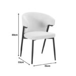 Armchair Ezande beige fabric with black metal leg 48x55x81.5cm - Слика 3