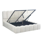 Double bed Narnia with storage space cream boucle 160x200cm - Слика 2