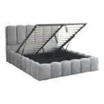 Double bed Narnia with storage space grey fabric 160x200cm - Слика 2