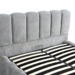 Double bed Narnia with storage space grey fabric 160x200cm - Слика 5
