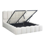 Double bed Narnia with storage space ecru fabric 160x200cm - Слика 2